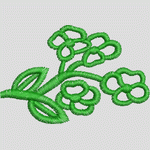 绿色植物刺绣图案