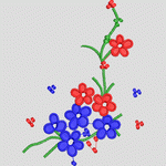 彩色刺绣花朵图案