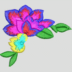 彩色刺绣花朵图案