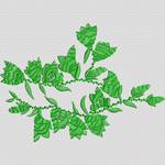 绿色植物刺绣图案