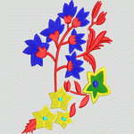 彩色刺绣花卉图案