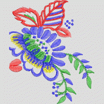 彩色刺绣花卉图案