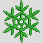 绿色雪花图案刺绣
