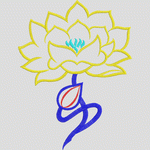 黄色莲花刺绣图案