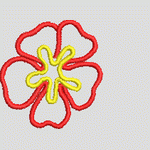 红色花朵刺绣图案