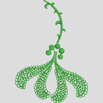 绿色植物刺绣图案