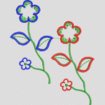 彩色刺绣花朵图案