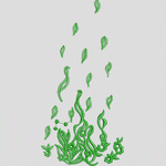 绿色植物刺绣图案