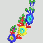 彩色刺绣花卉图案