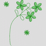 绿色植物刺绣图案