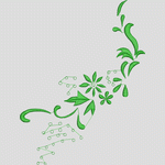 绿色植物刺绣图案