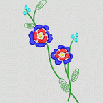 彩色花朵刺绣图案