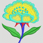 彩色刺绣花朵图案