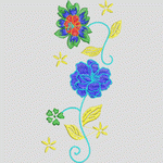 彩色刺绣花卉图案