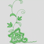 绿色刺绣植物装饰图案