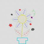刺绣风格花朵图案