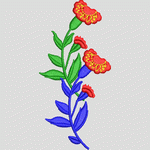彩色花卉刺绣图案