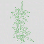 绿色植物线描图案