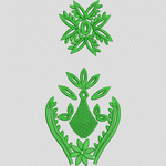 绿色刺绣植物图案