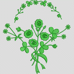 绿色植物刺绣图案