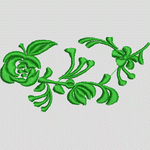 绿色植物刺绣图案