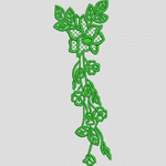 绿色刺绣植物图案