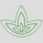 绿色刺绣莲花图案