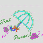 雨伞与“Frai Parent”刺绣设计 童花 童装