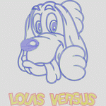 卡通狗头与文字“LOUIS VERSUS” 卡通 童装