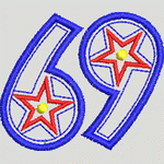 数字69带星形装饰图案 卡通 童装