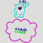 卡通熊与“Ciao Ciao”云朵图案 卡通 童装