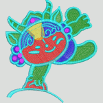 彩色刺绣卡通花朵 卡通 童装