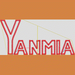 红色立体字母YANMIA设计图_时装 女装绣花
