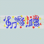 音乐主题刺绣图案_时装 女装绣花