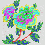 彩色刺绣花卉图案 靓花