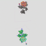 两幅刺绣花卉图案设计_时装 女装绣花