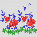 刺绣花卉图案设计_时装 女装绣花