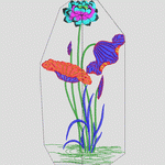 彩色莲花刺绣图案_时装 女装绣花