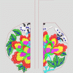 对称刺绣花卉图案设计_时装 女装绣花