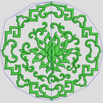 绿色刺绣花纹图案_时装 女装绣花