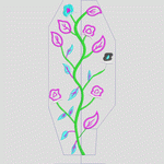 彩色植物刺绣图案_时装 女装绣花