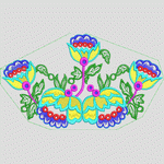 彩色花卉刺绣图案_时装 女装绣花