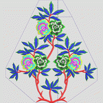彩色花卉刺绣图案设计 靓花