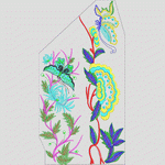 彩色刺绣蝴蝶与花卉图案_时装 女装绣花