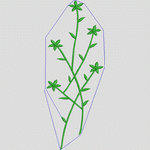 绿色植物刺绣图案_时装 女装绣花