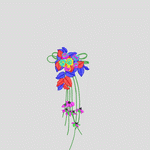 彩色刺绣花束设计图_时装 女装绣花