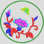 圆形绣花图案设计_时装 女装绣花