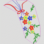 彩色花卉刺绣图案_时装 女装绣花