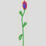 刺绣郁金香花枝图案_时装 女装绣花