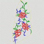 彩色花卉刺绣图案_时装 女装绣花